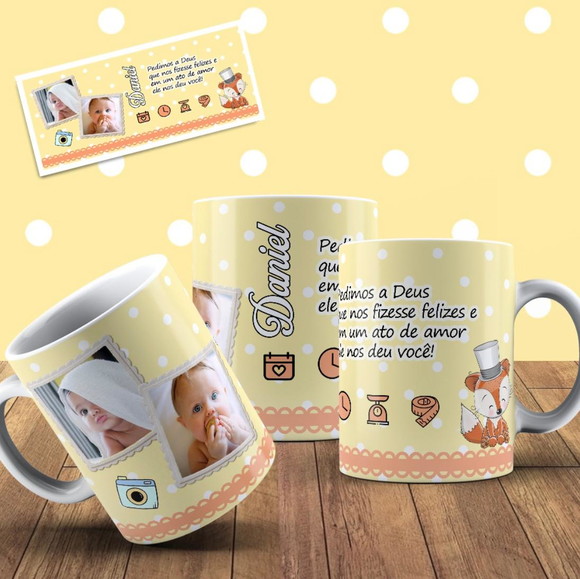 Caneca Personlizada de Porcelana Nascimento