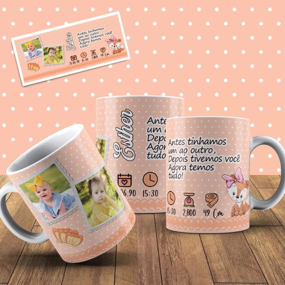 Caneca Personlizada de Porcelana Nascimento