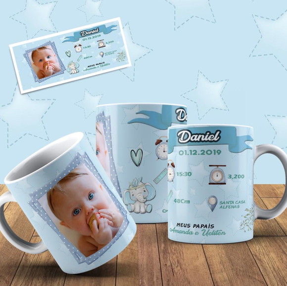 Caneca Personlizada de Porcelana Nascimento