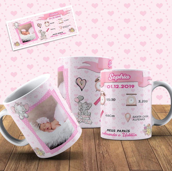 Caneca Personlizada de Porcelana Nascimento