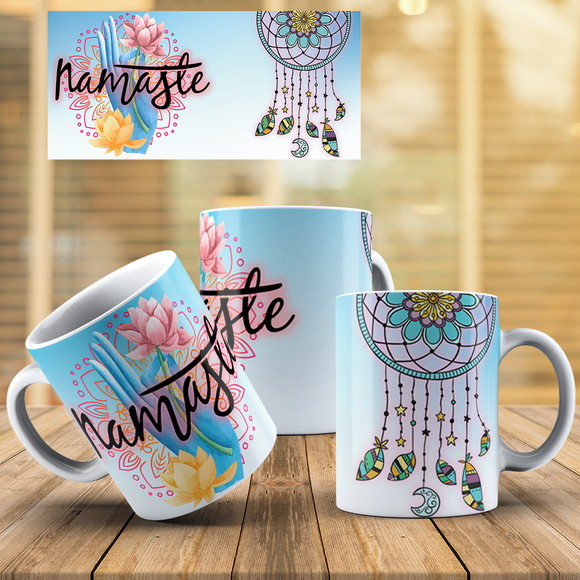 Caneca Personalizada de Porcelana Namastê