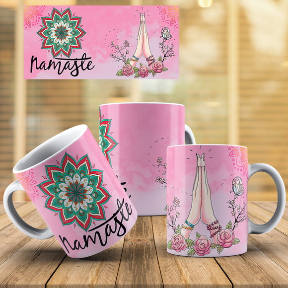 Caneca Personalizada de Porcelana Namastê