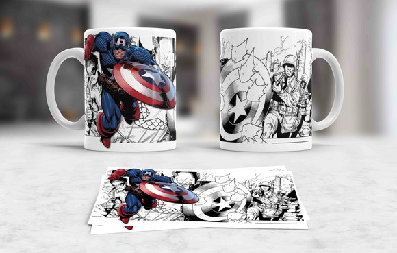 Caneca Personalizada de Porcelana Capitão América