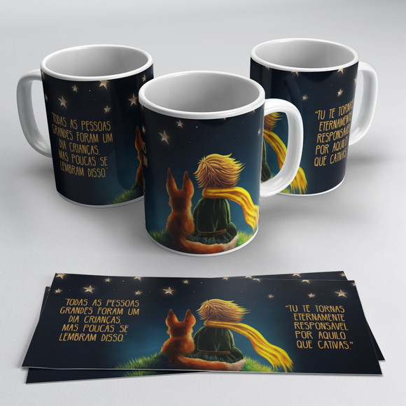 Caneca Personalizada de Porcelana Pequeno Príncipe