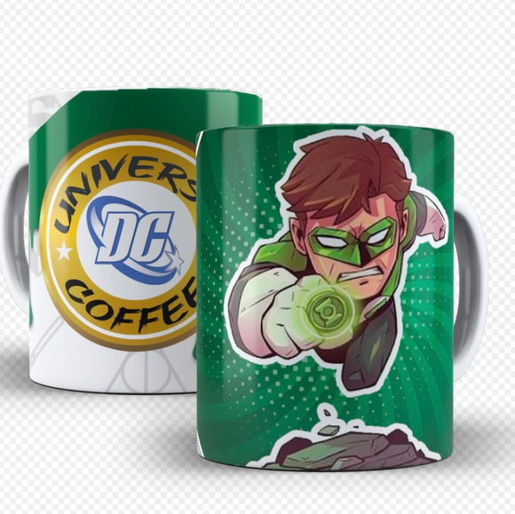 Caneca Personalizada de Porcelana Lanterna Verde