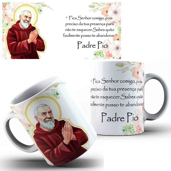 Caneca Personalizada de Porcelana Padre Pio