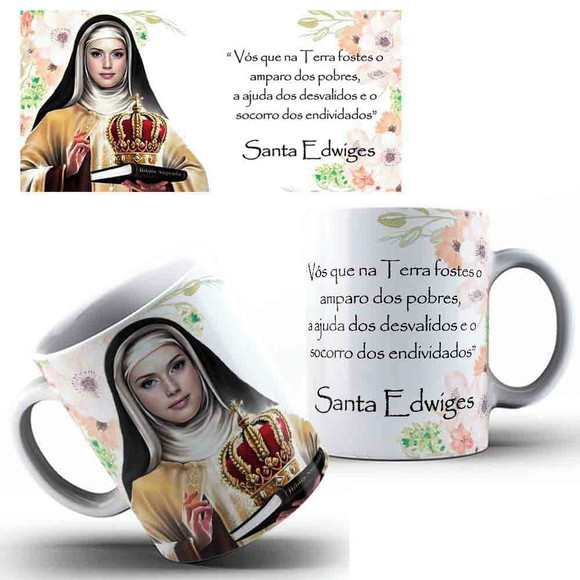 Caneca Personalizada de Porcelana Santa Edwiges