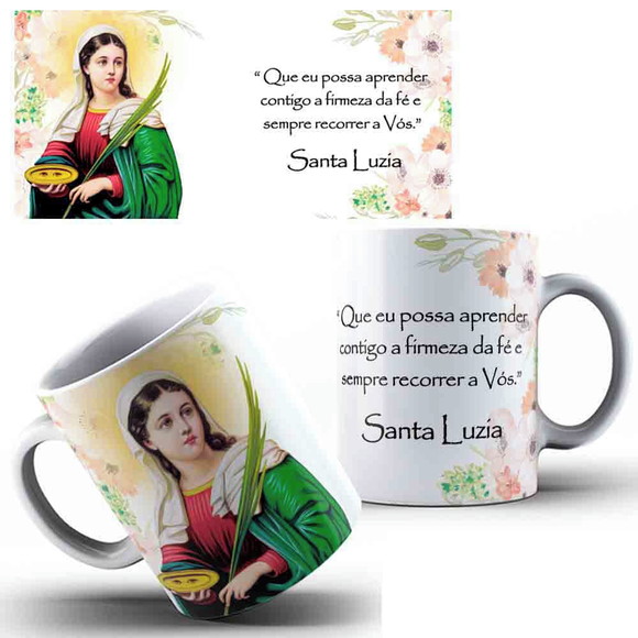 Caneca Personalizada de Porcelana Santa Luzia