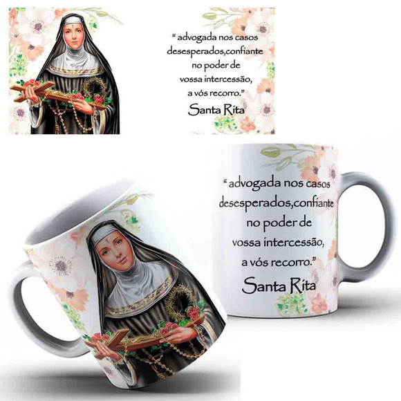 Caneca Personalizada de Porcelana Nossa Senhora Santa Rita