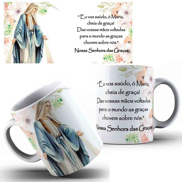 Caneca Personalizada de Porcelana Nossa Senhora das Graças