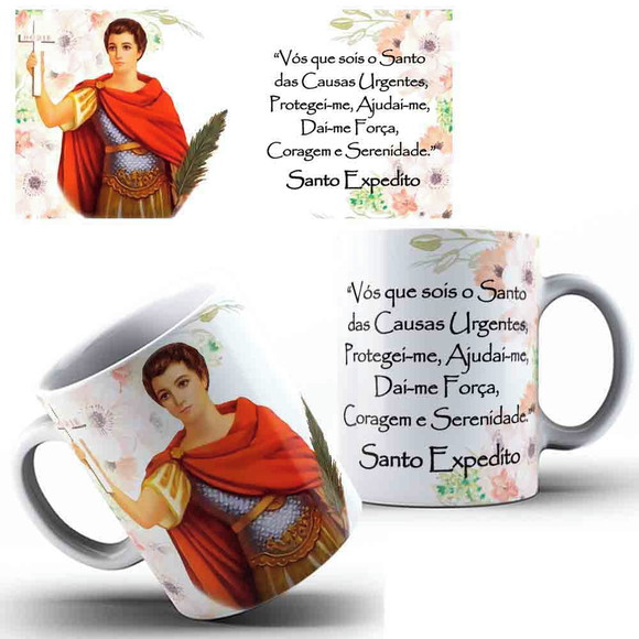 Caneca Personalizada de Porcelana Santo Expedito
