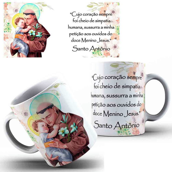 Caneca Personalizada de Porcelana Santo Antônio