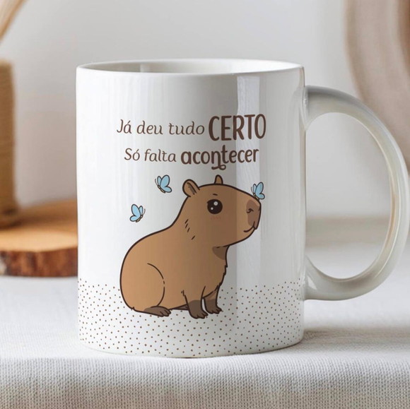 Caneca Personalizada de Porcelana Capivaras Humoradas