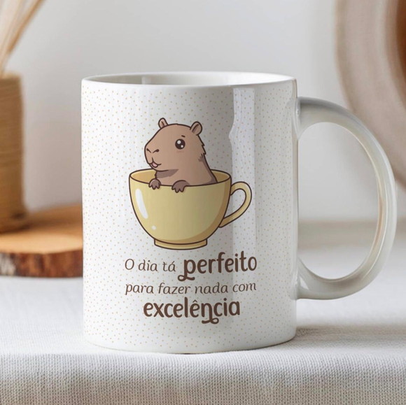 Caneca Personalizada de Porcelana Capivaras Humoradas