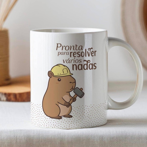 Caneca Personalizada de Porcelana Capivaras Humoradas