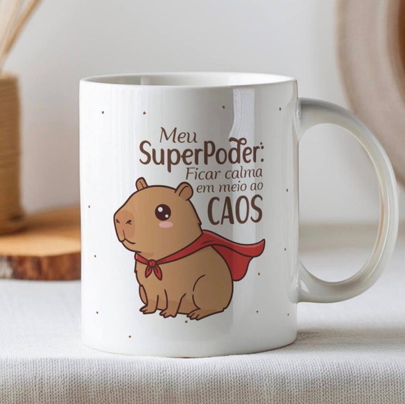 Caneca Personalizada de Porcelana Capivaras Humoradas