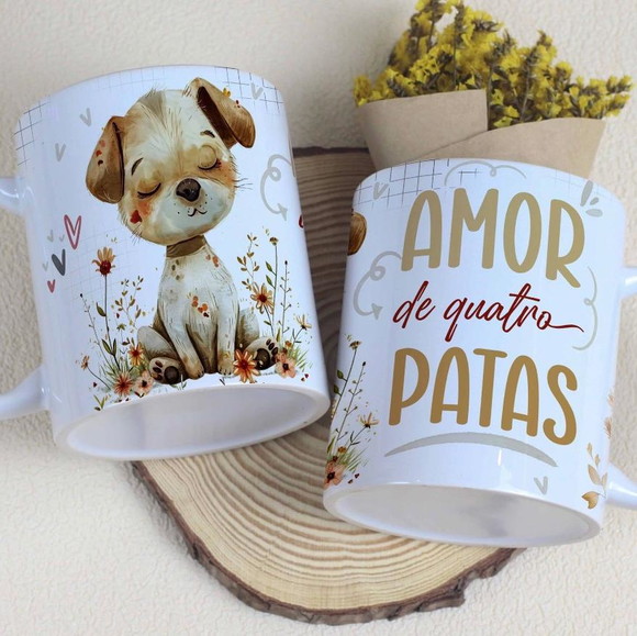 Caneca Personalizada de Porcelana Pets