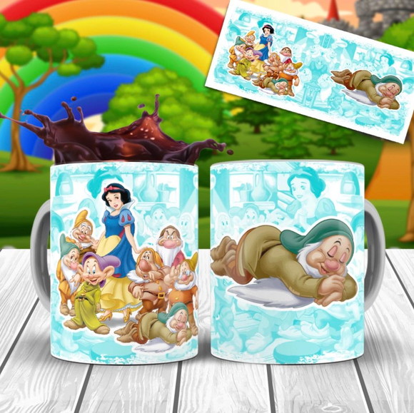 Caneca Personalizada de Porcelana Branca de Neve