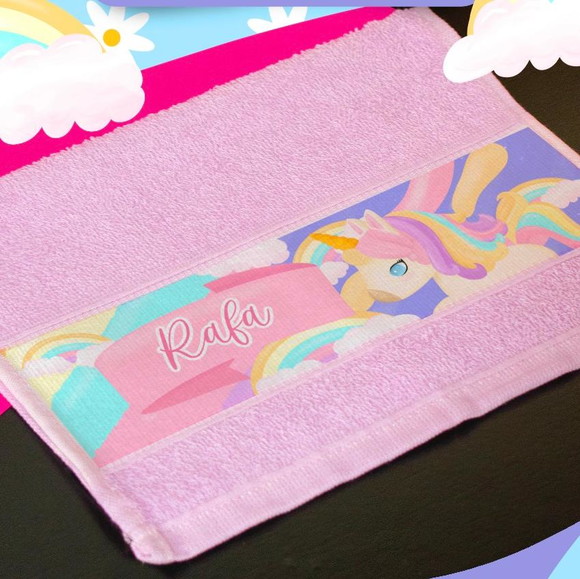Toalhinha Personalizada Sublimação Unicornio