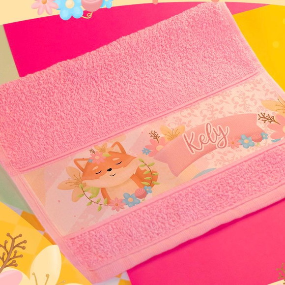 Toalhinha Personalizada Sublimação Raposinha