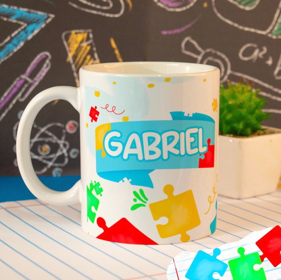 Caneca Personalizada de Porcelana Autismo