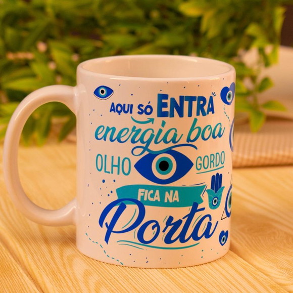Caneca Personalizada de Porcelana Boas Energias