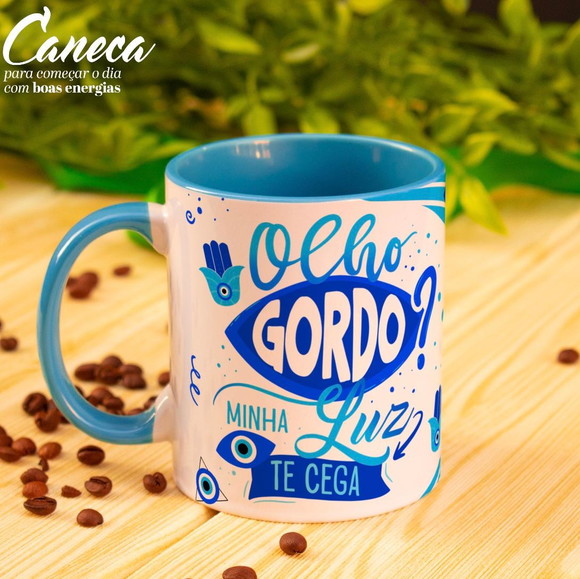 Caneca Personalizada de Porcelana Boas Energias