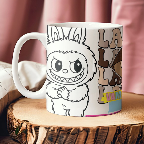 Caneca de Porcelana Labubu para Pintar