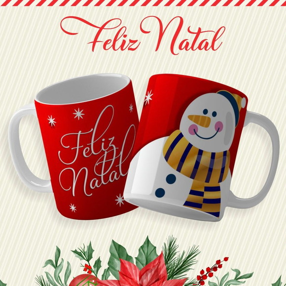 Caneca Personalizada de Porcelana de Natal