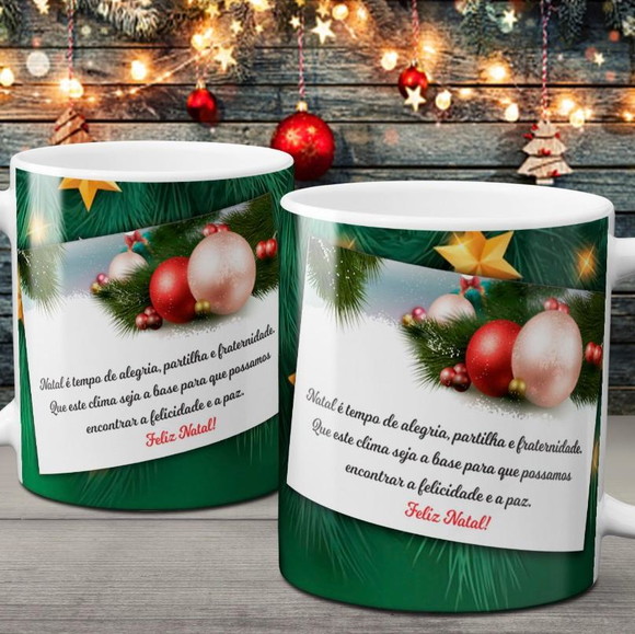 Caneca Personalizada de Porcelana de Natal