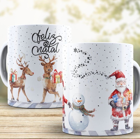 Caneca Personalizada de Porcelana de Natal