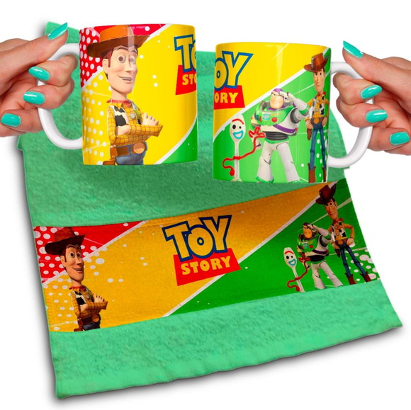 Kit Caneca e Toalhinha Personalizada Toy Store