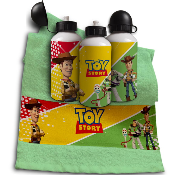 Kit Garrafinha e Toalhinha Personalizada Toy Store
