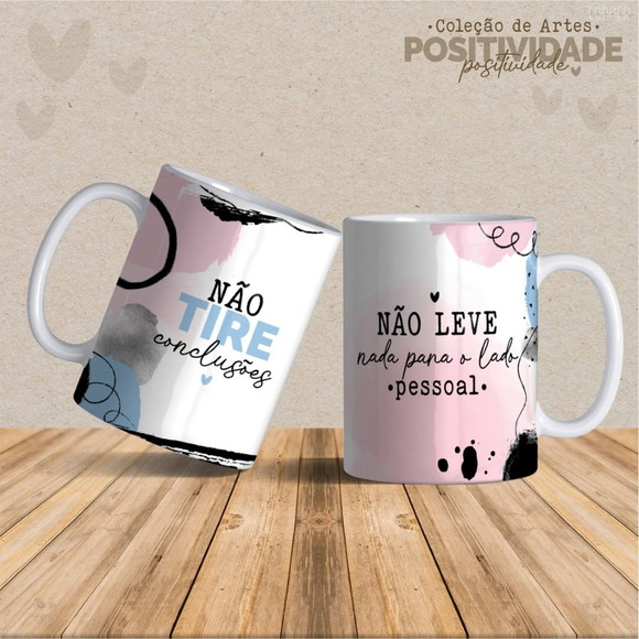Caneca Personalizada de Porcelana Positividade