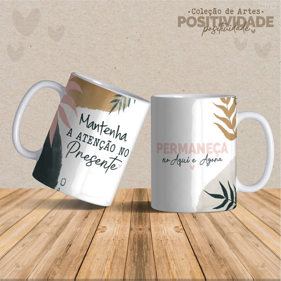 Caneca Personalizada de Porcelana Positividade