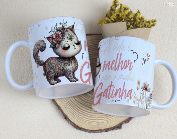 Caneca Personalizada de Porcelana Gato