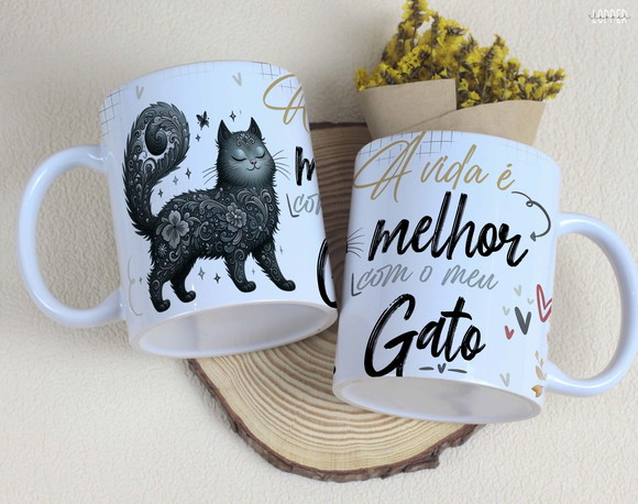 Caneca Personalizada de Porcelana Gato