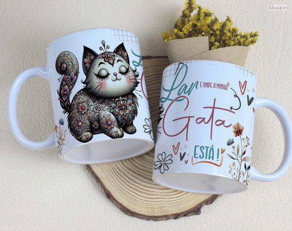 Caneca Personalizada de Porcelana Gato