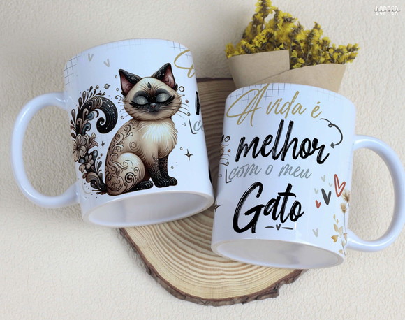Caneca Personalizada de Porcelana Gato