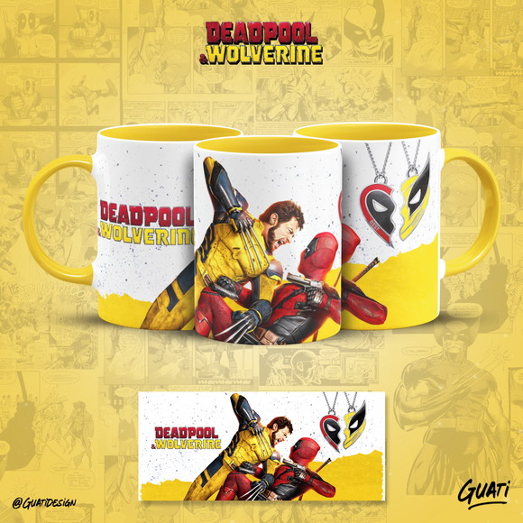 Caneca Personalizada de Porcelana de Wolverine e Deadpool