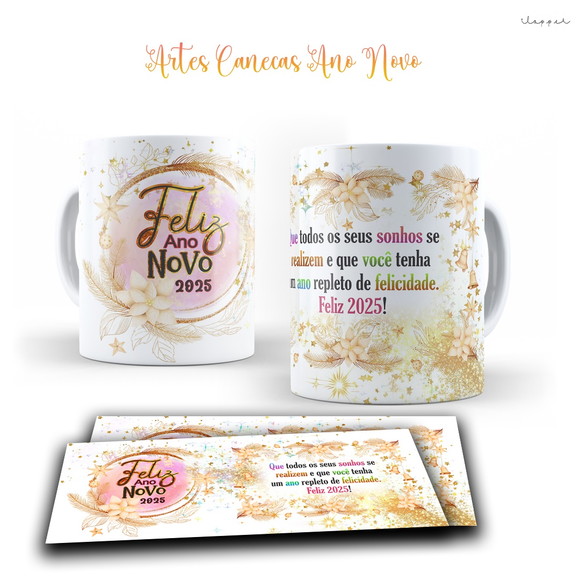 Caneca Personalizada de Porcelana Ano Novo