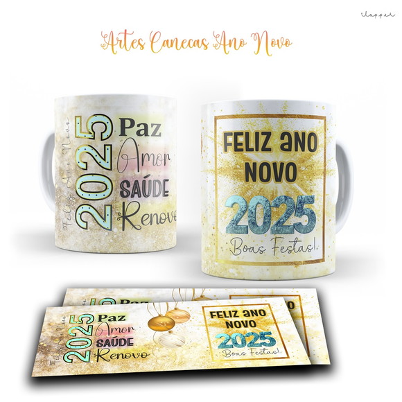 Caneca Personalizada de Porcelana Ano Novo