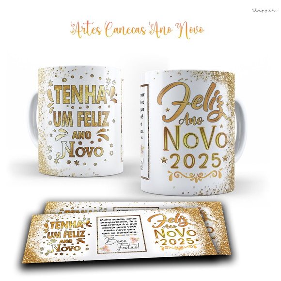 Caneca Personalizada de Porcelana Ano Novo