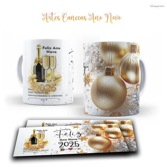 Caneca Personalizada de Porcelana Ano Novo