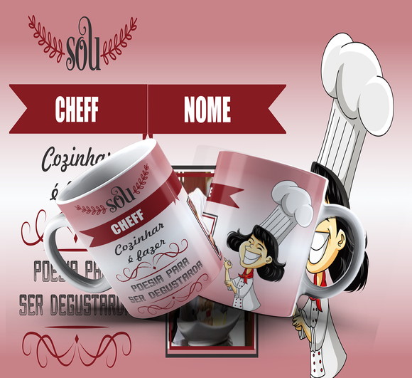 Caneca Personalizada de Porcelana Profissão Cheff