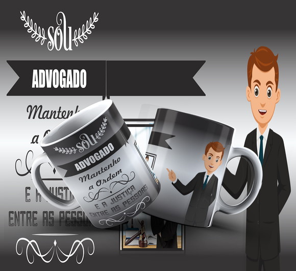 Caneca Personalizada de Porcelana Profissão Advogado