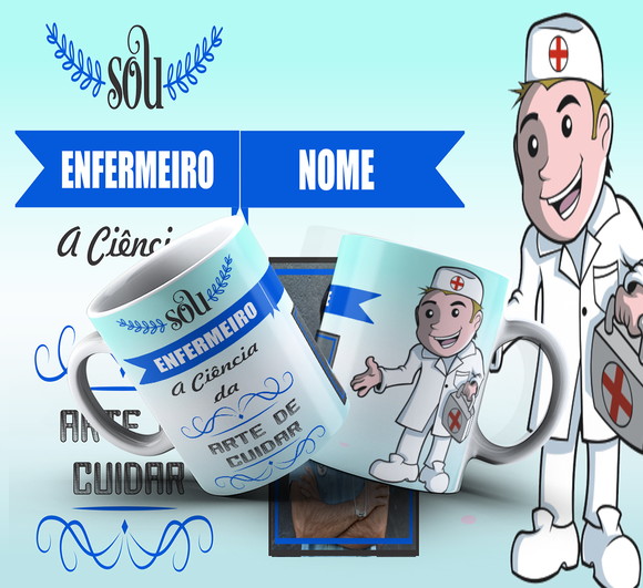 Caneca de Porcelana Profissão Enfermeiro