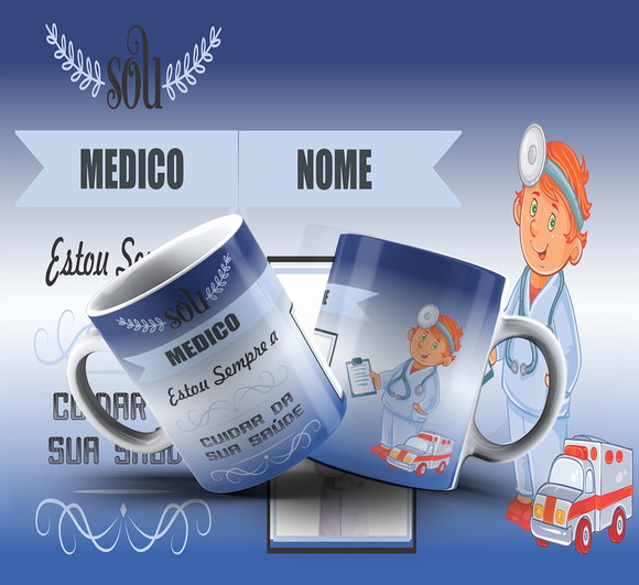 Caneca Personalizada de Porcelana Profissão Médico