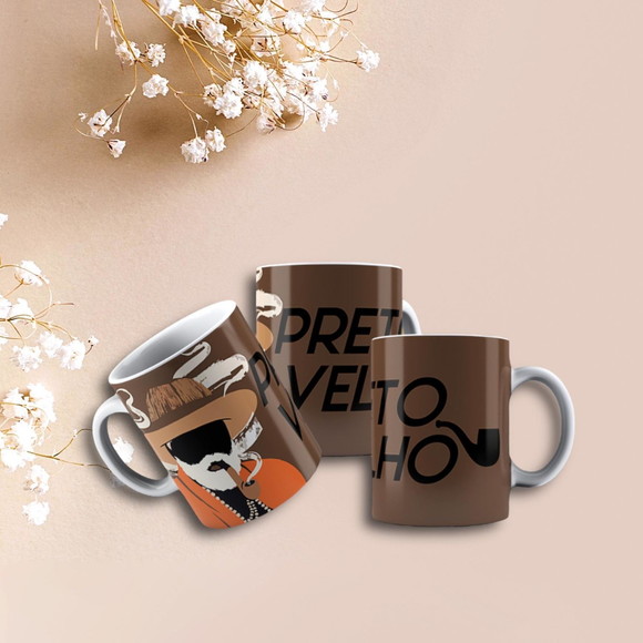 Caneca Personalizada de Porcelana Preto Velho