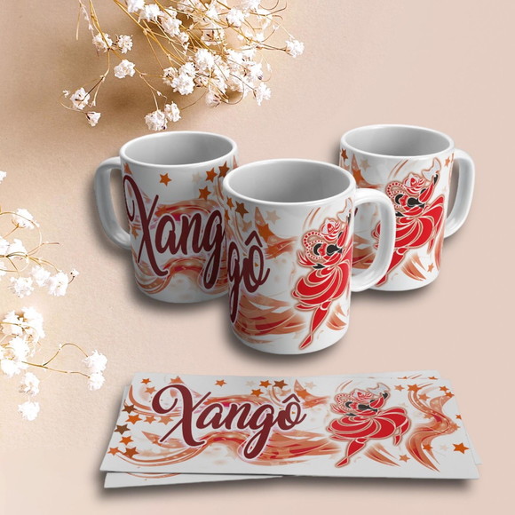 Caneca Personalizada de Porcelana Orixá Xango